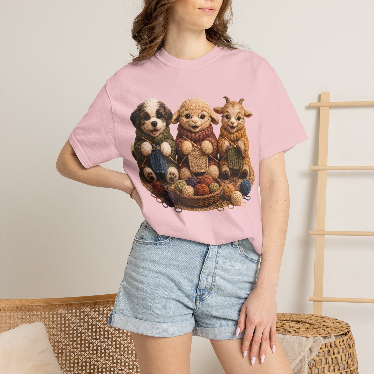 Sheep Dog, Sheep, Goat Knitting — Barnyard Stitch Club T‑Shirt