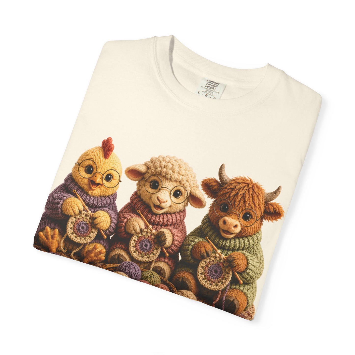 Chicken, Sheep, Hyland Cow Crocheting — Barnyard Stitch Club T-Shirt