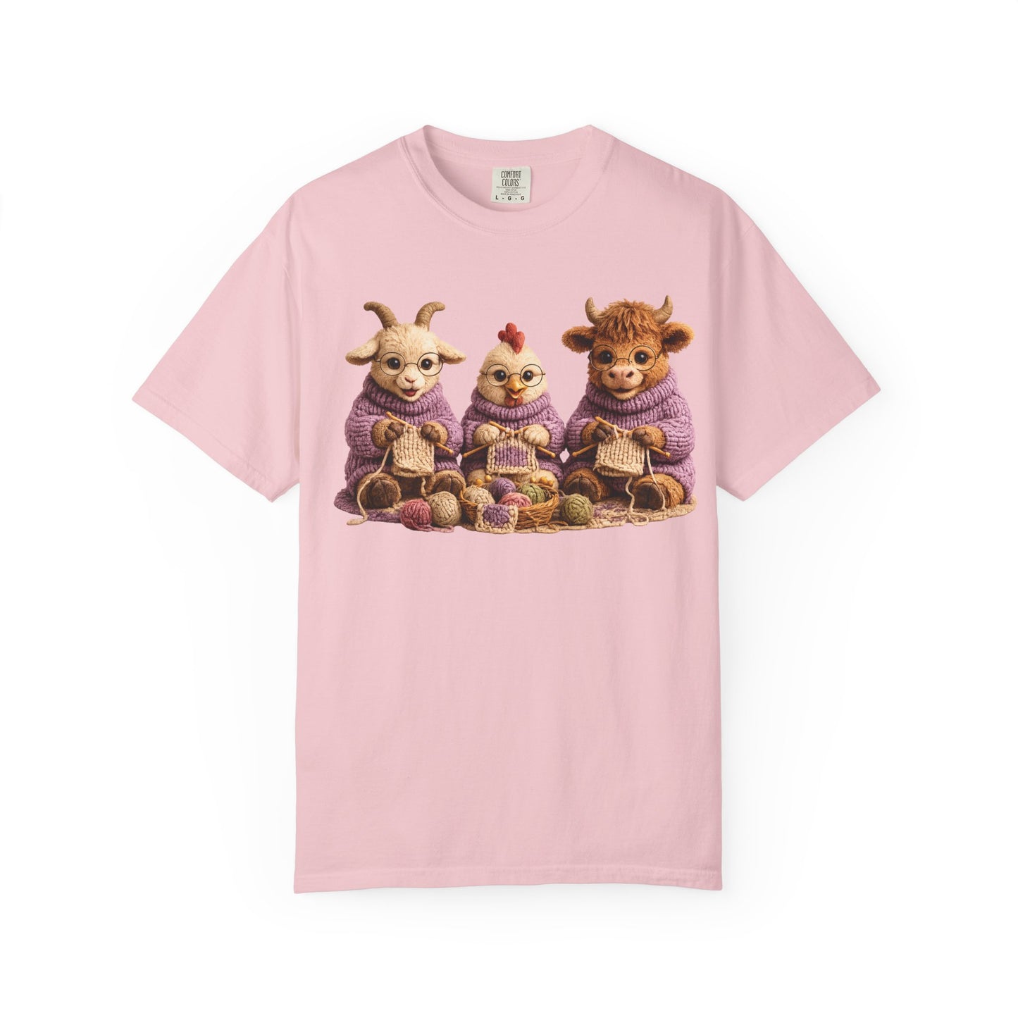 Goat, Chicken, Hyland Cow Knitting — Barnyard Stitch Club T-Shirt