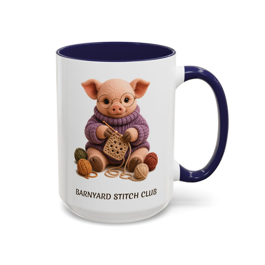 Pig Crocheting Mug – Barnyard Stitch Club Mug (11/15oz)