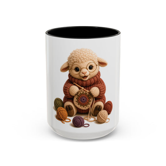 Sheep Crocheting Mug — Barnyard Stitch Club Mug (11/15oz)