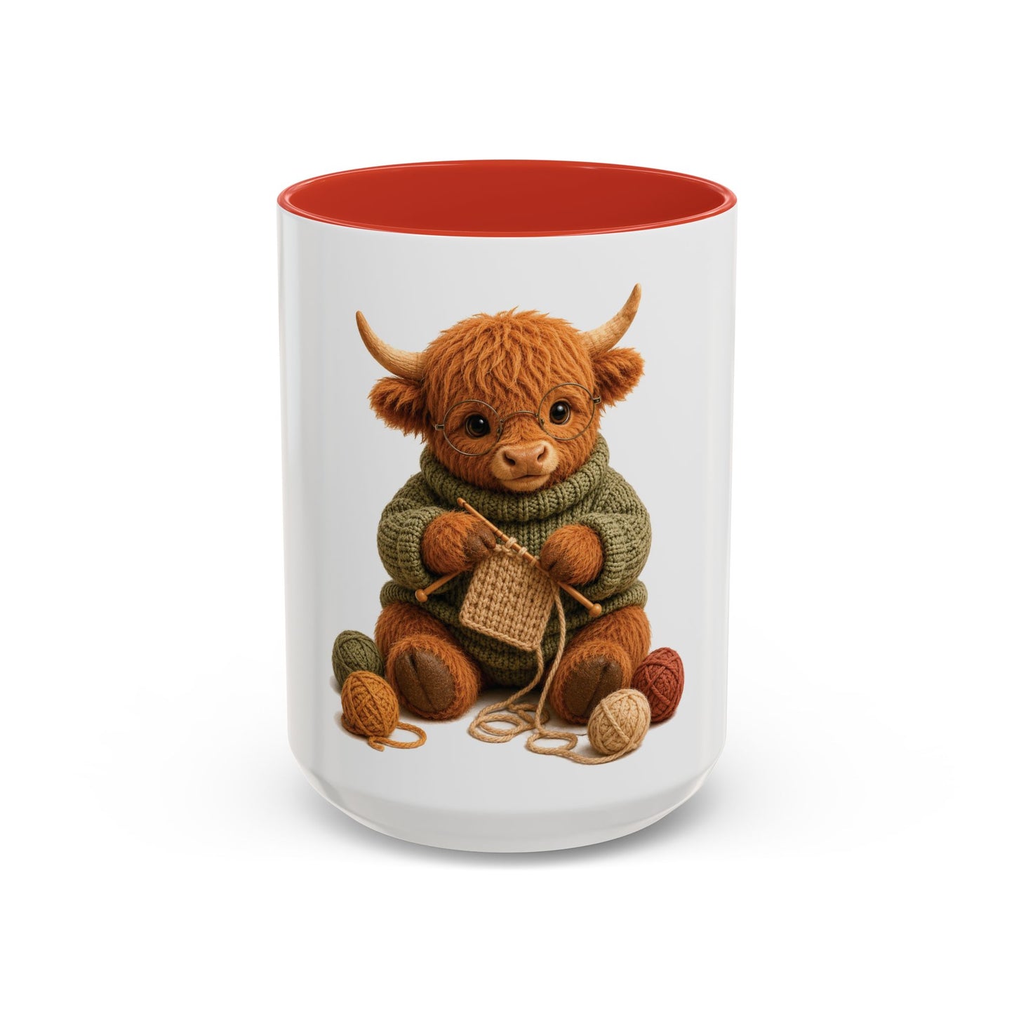 Hyland Cow Knitting Mug – Barnyard Stitch Club Mug (11/15oz)