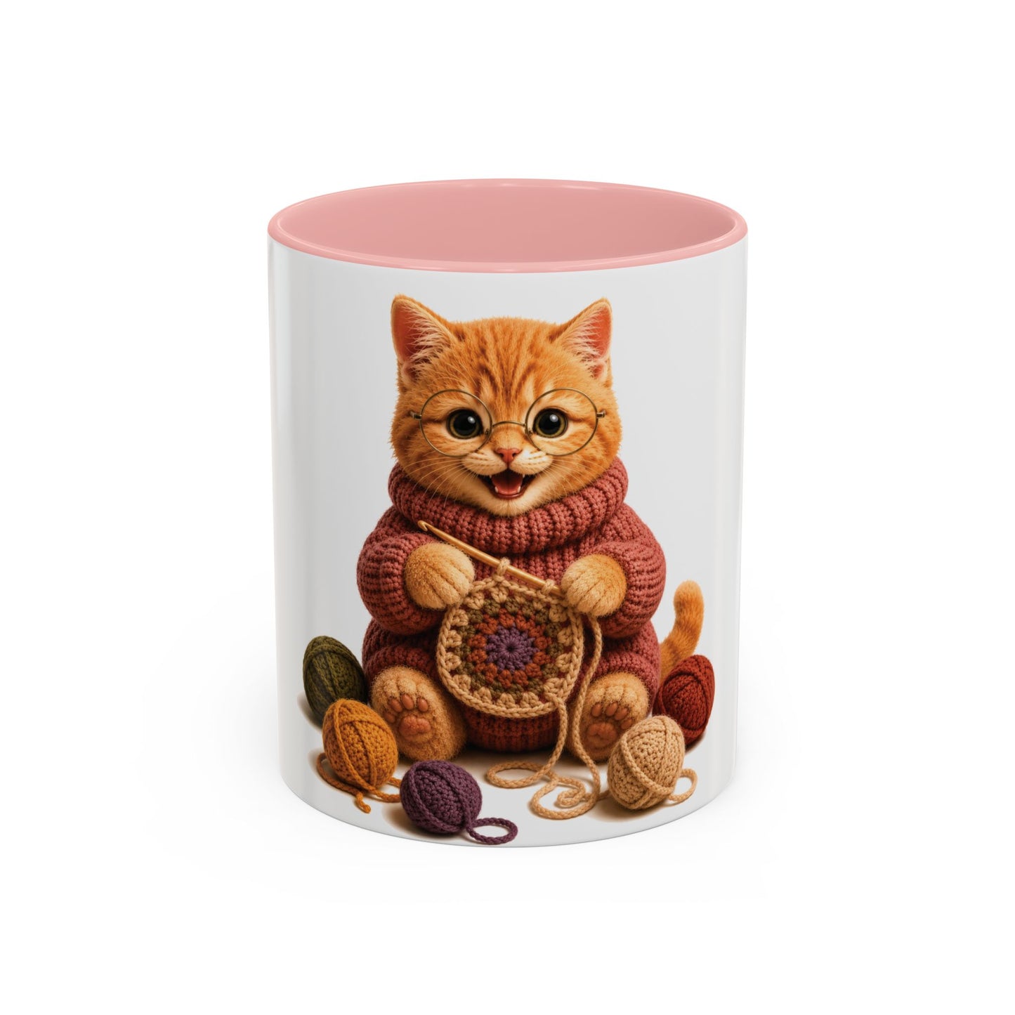 Cat Crocheting Mug — Barnyard Stitch Club Mug (11/15oz)