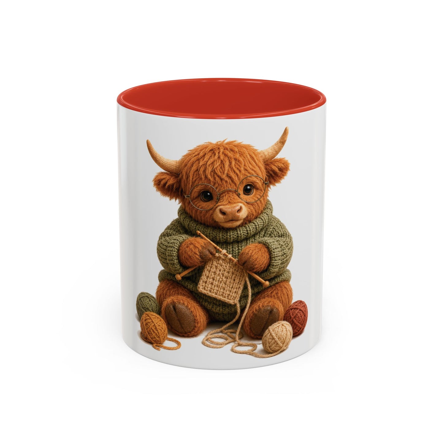Hyland Cow Knitting Mug – Barnyard Stitch Club Mug (11/15oz)