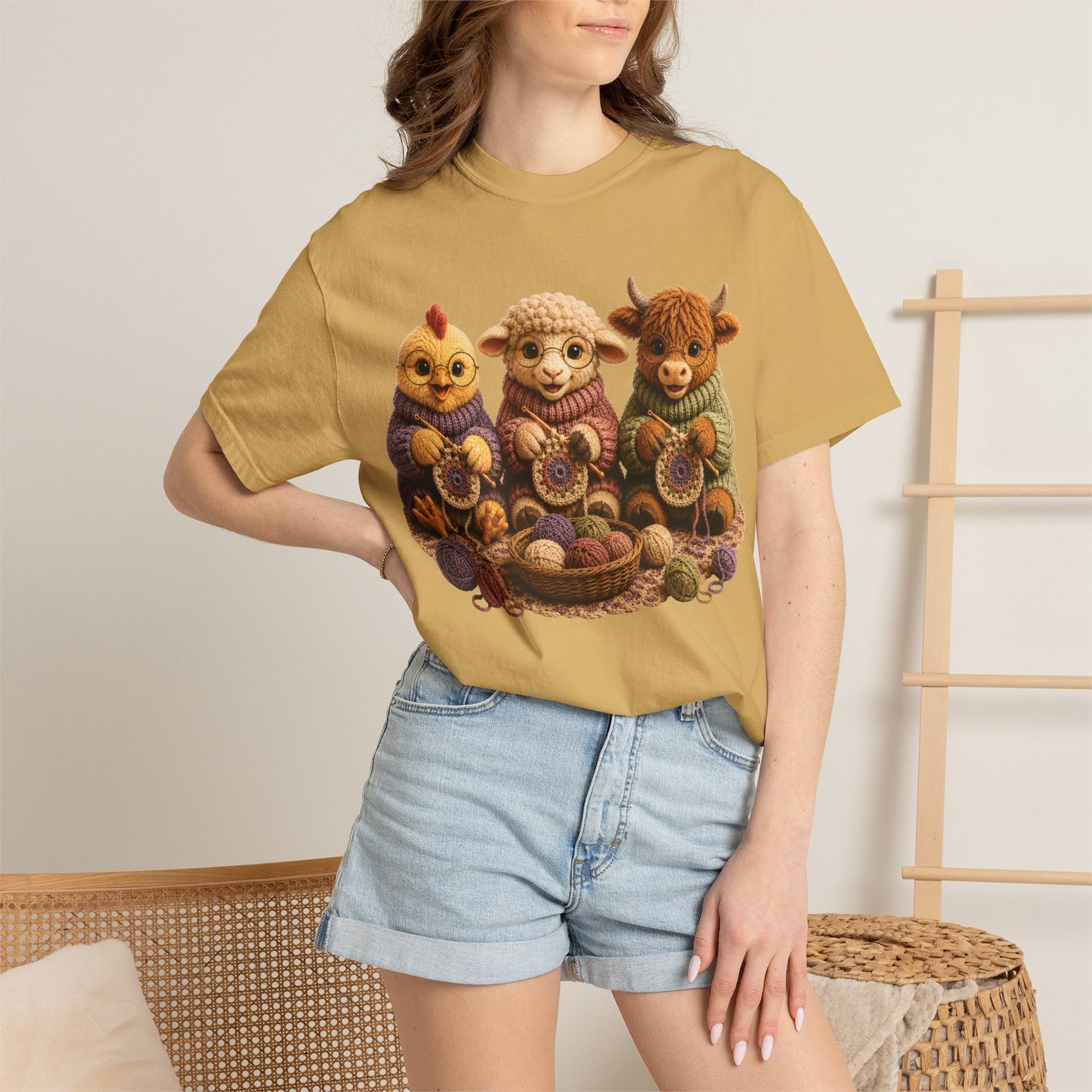Chicken, Sheep, Hyland Cow Crocheting — Barnyard Stitch Club T-Shirt
