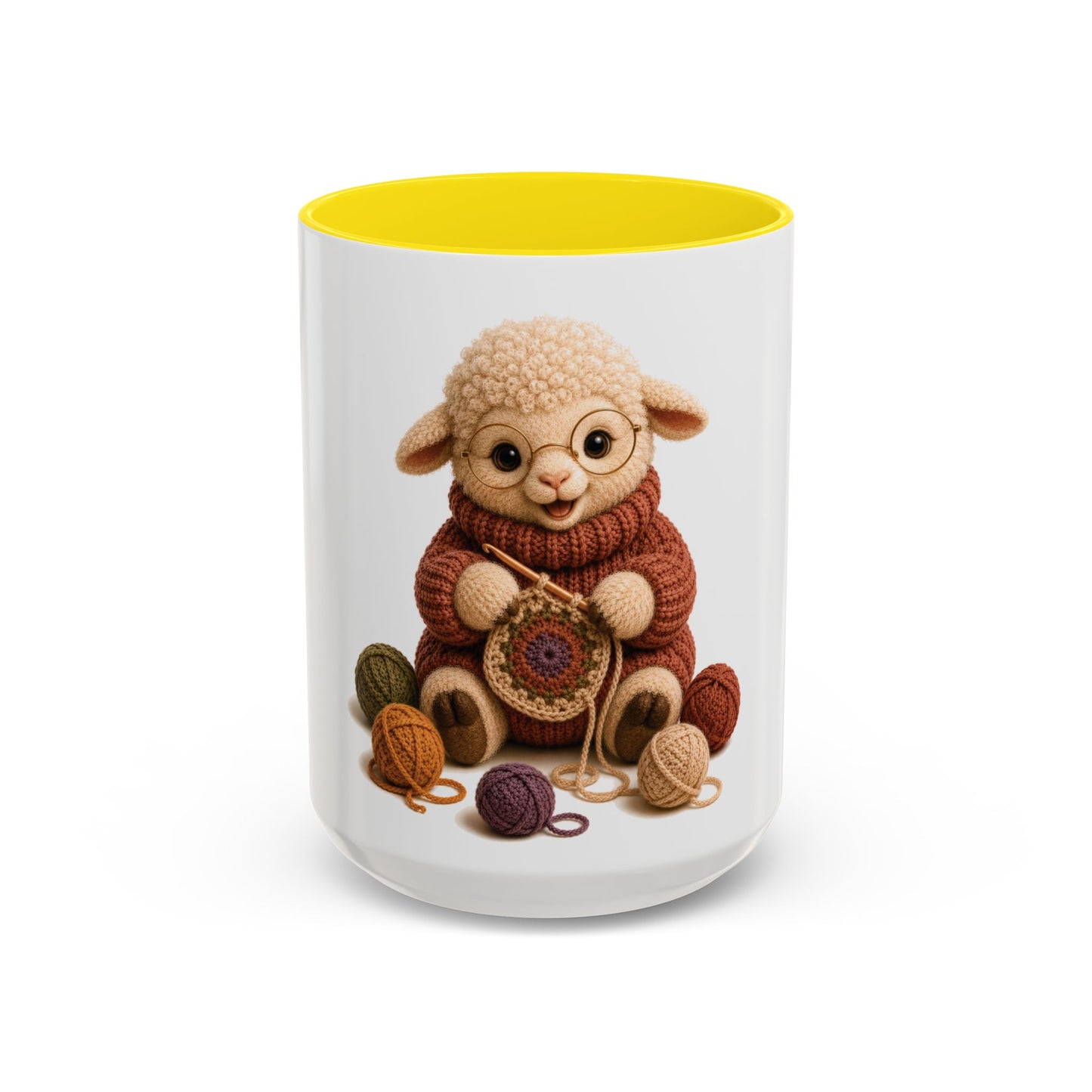 Sheep Crocheting Mug — Barnyard Stitch Club Mug (11/15oz)