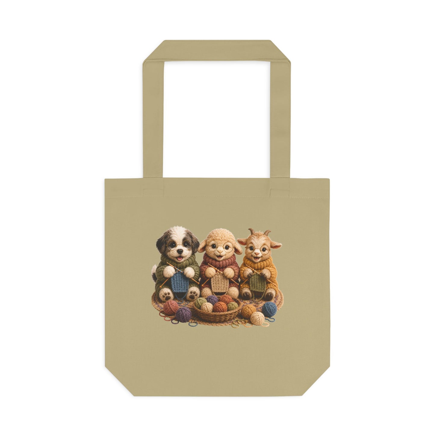 Sheep Dog Sheep Baby Goat Knit — Barnyard Stitch Club Tote