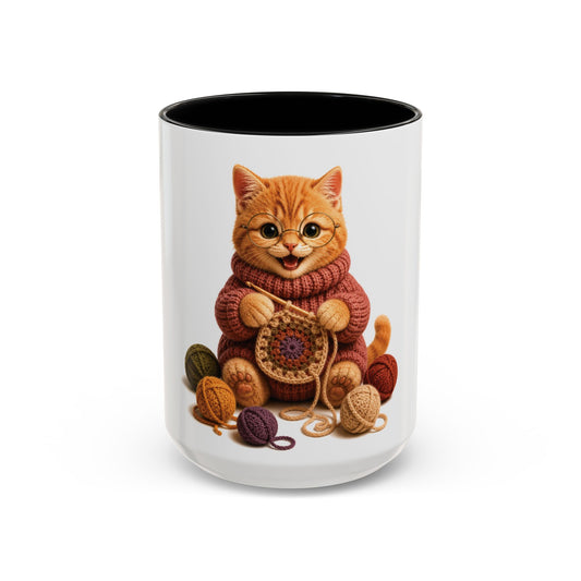 Cat Crocheting Mug — Barnyard Stitch Club Mug (11/15oz)