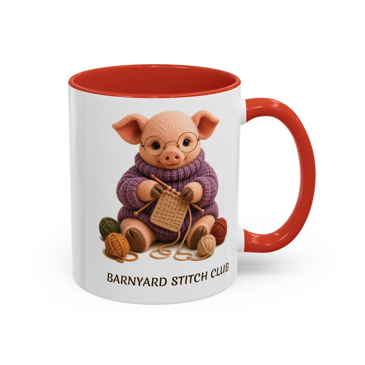 Pig Knitting Mug — Barnyard Stitch Club Mug (11/15oz)