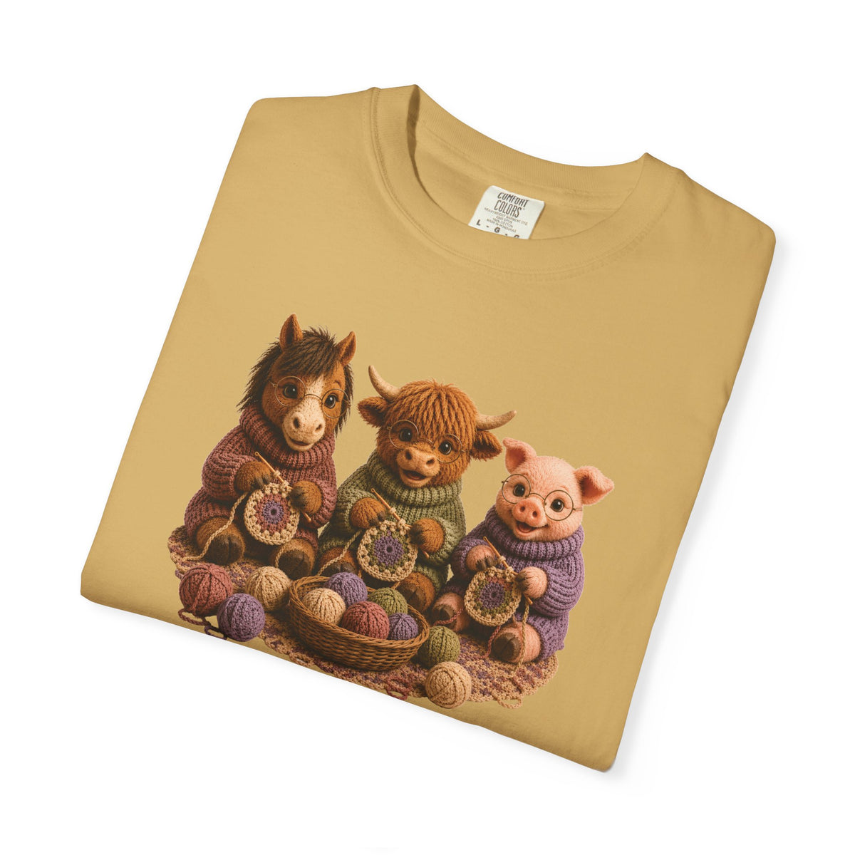 Horse, Hyland Cow, Pig Crocheting — Barnyard Stitch Club T‑Shirt