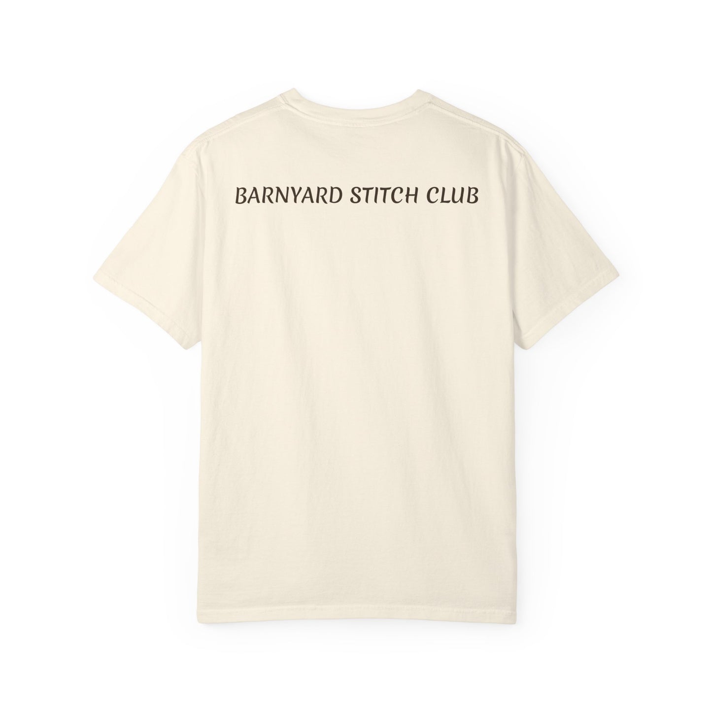 Chick, Calico Cat & Cow Crocheting Graphic Tee — Barnyard Stitch Club T-Shirt