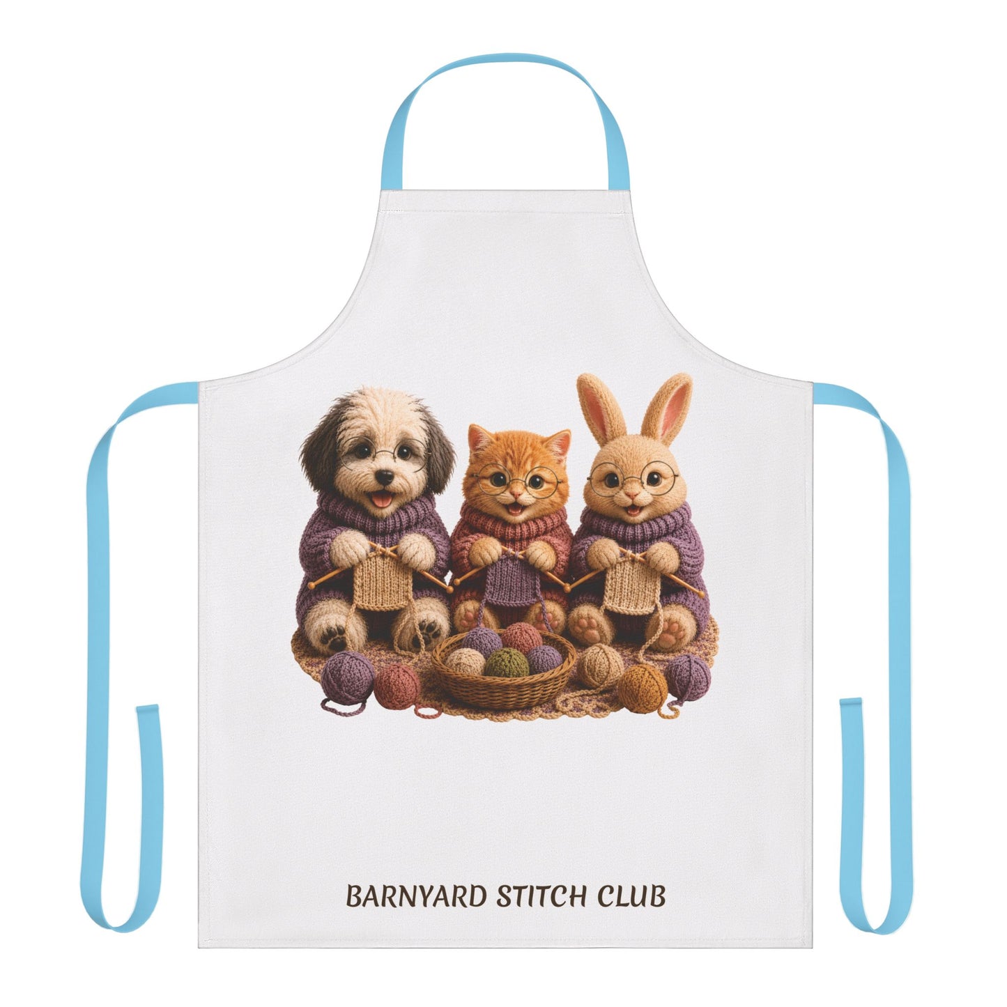 Sheep Dog, Cat, Bunny Knitting — Barnyard Stitch Club Apron
