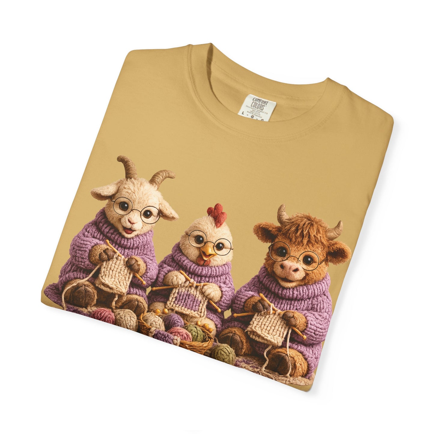 Goat, Chicken, Hyland Cow Knitting — Barnyard Stitch Club T-Shirt