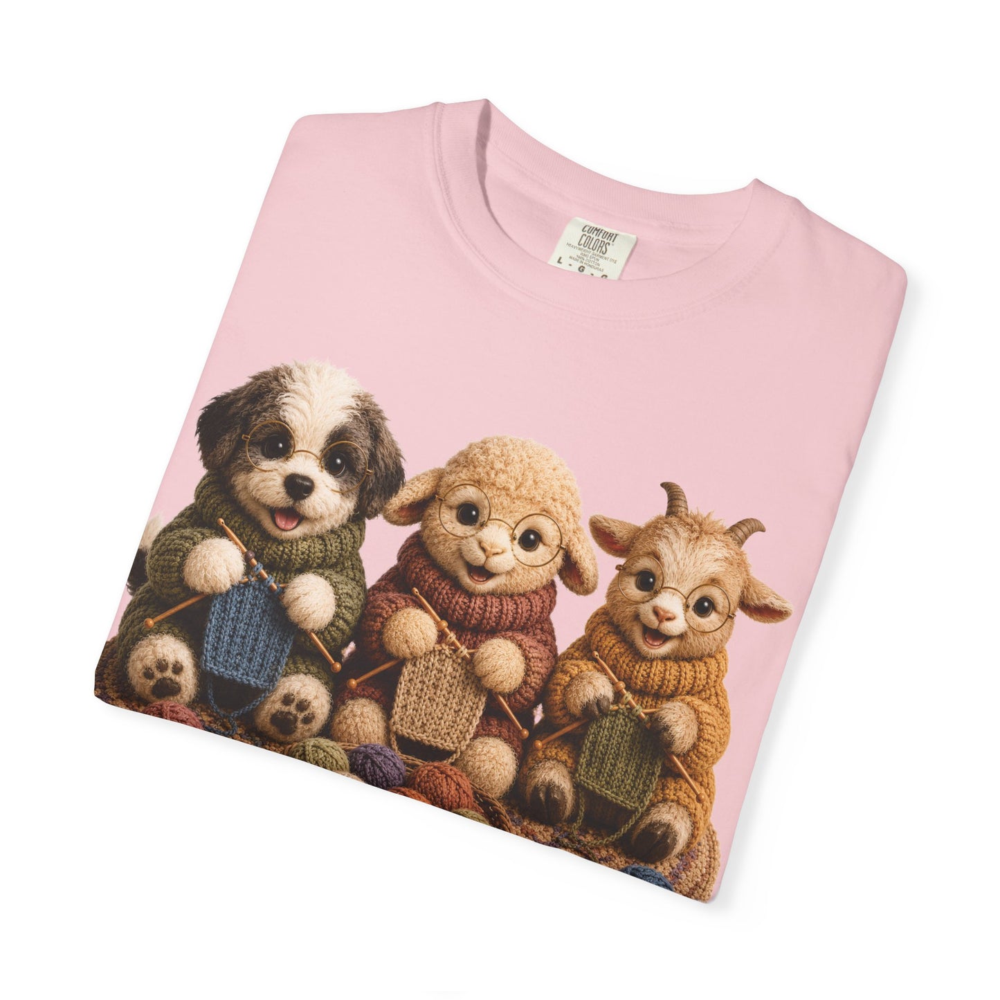 Sheep Dog, Sheep, Goat Knitting — Barnyard Stitch Club T‑Shirt