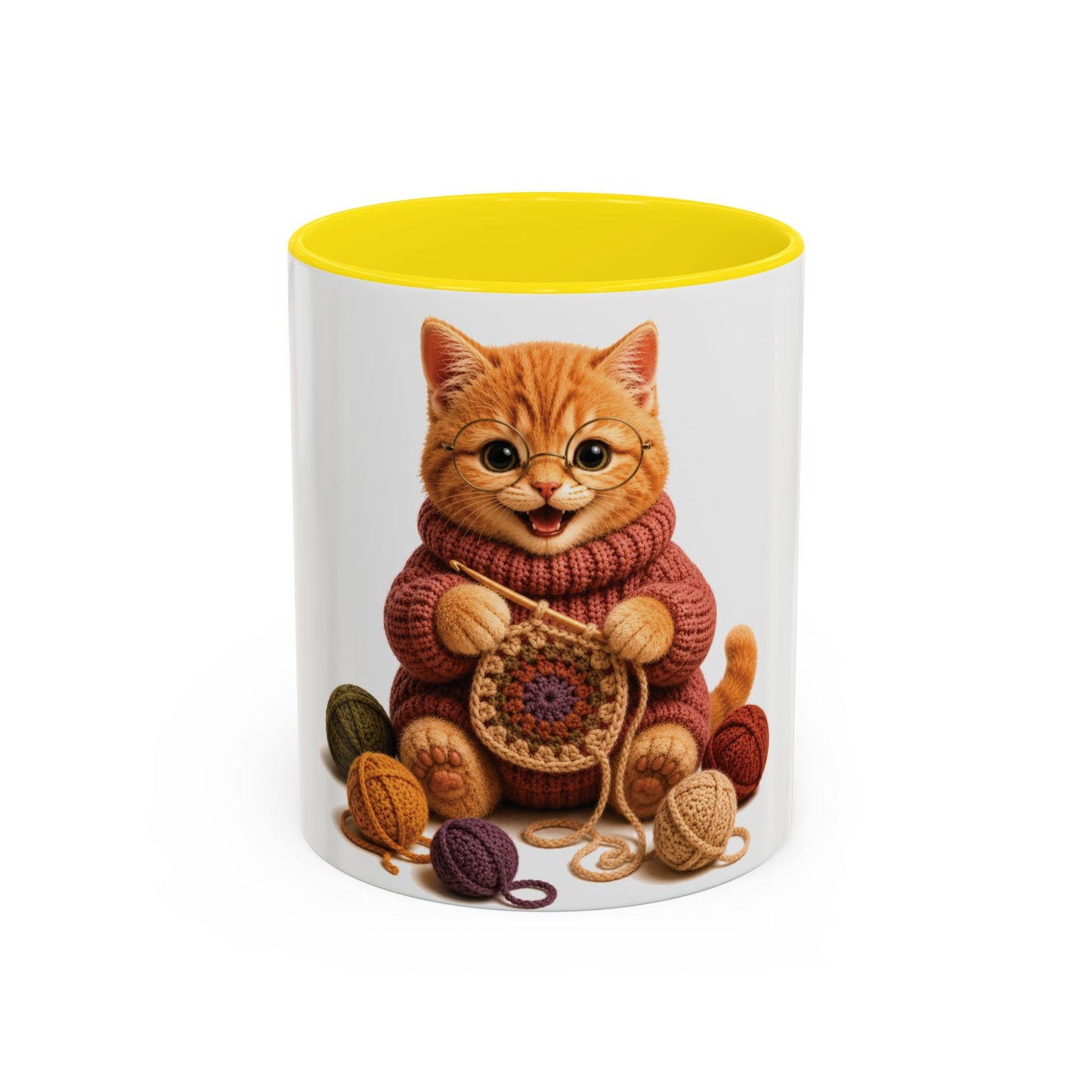 Cat Crocheting Mug — Barnyard Stitch Club Mug (11/15oz)