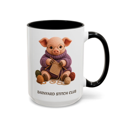 Pig Knitting Mug — Barnyard Stitch Club Mug (11/15oz)