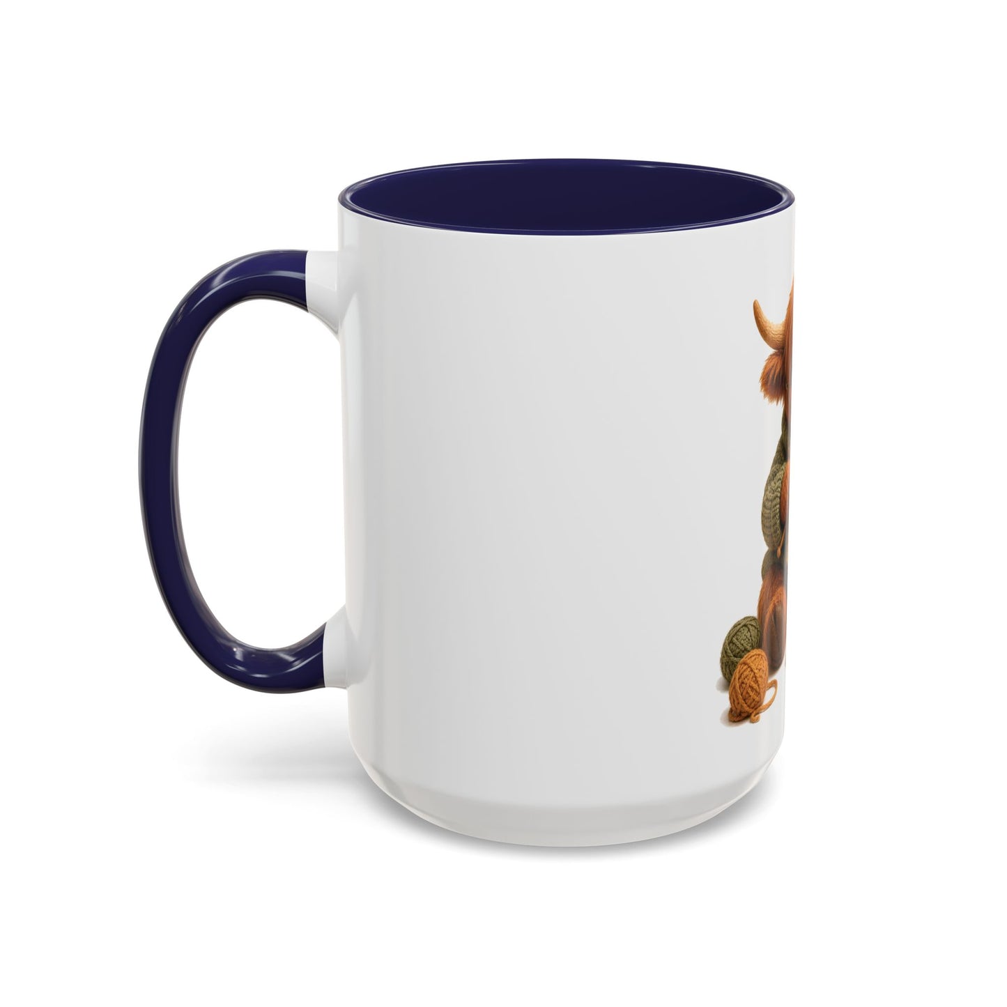 Hyland Cow Knitting Mug – Barnyard Stitch Club Mug (11/15oz)