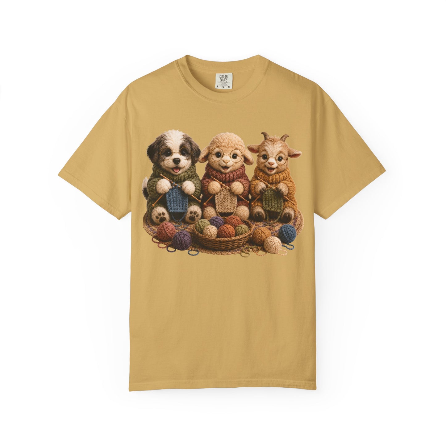 Sheep Dog, Sheep, Goat Knitting — Barnyard Stitch Club T‑Shirt