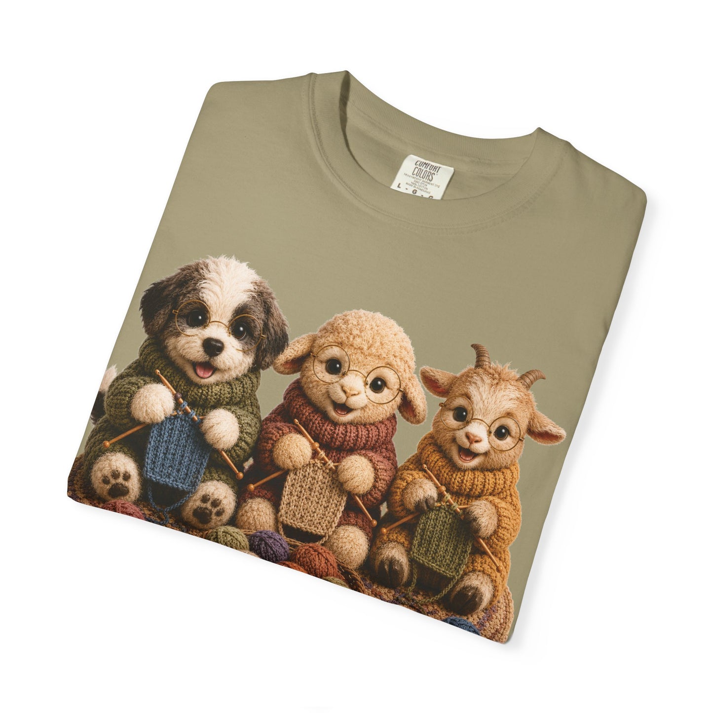 Sheep Dog, Sheep, Goat Knitting — Barnyard Stitch Club T‑Shirt