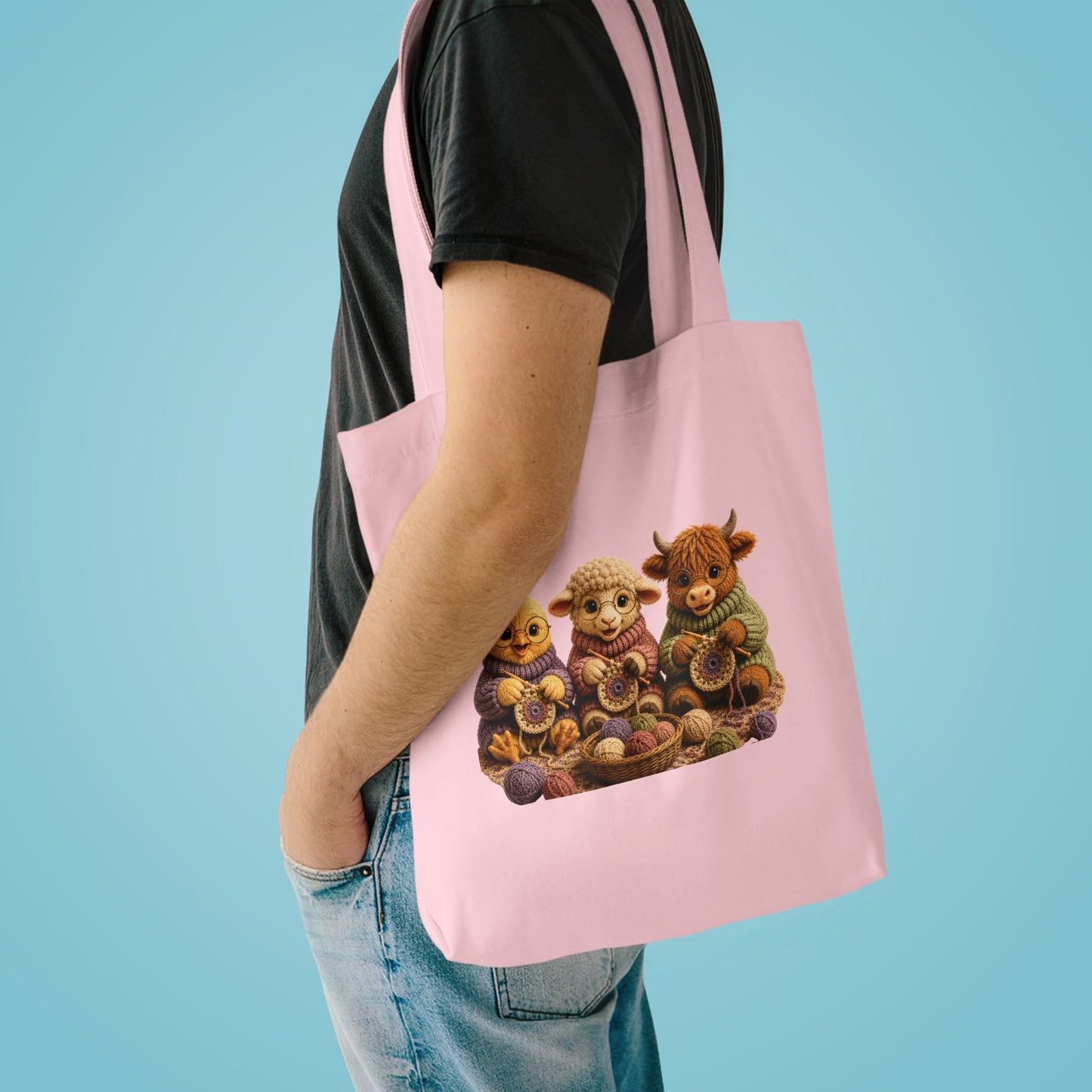 Chicken Sheep Hyland Cow Crochet — Barnyard Stitch Club Tote