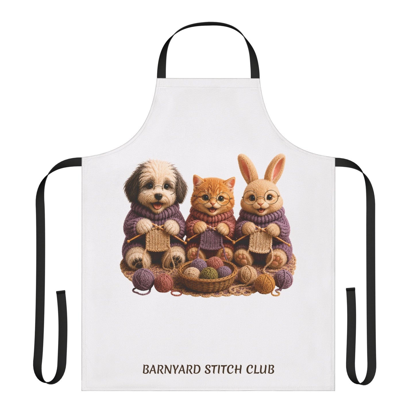 Sheep Dog, Cat, Bunny Knitting — Barnyard Stitch Club Apron