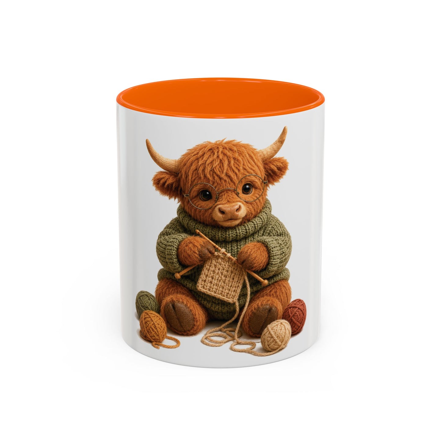Hyland Cow Knitting Mug – Barnyard Stitch Club Mug (11/15oz)