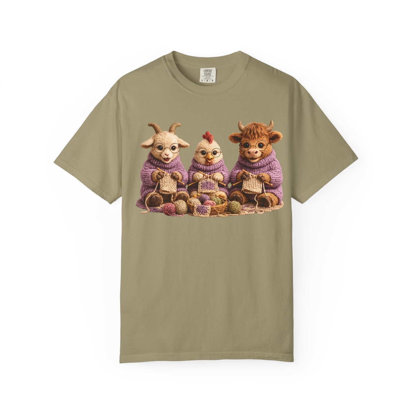 Goat, Chicken, Hyland Cow Knitting — Barnyard Stitch Club T-Shirt