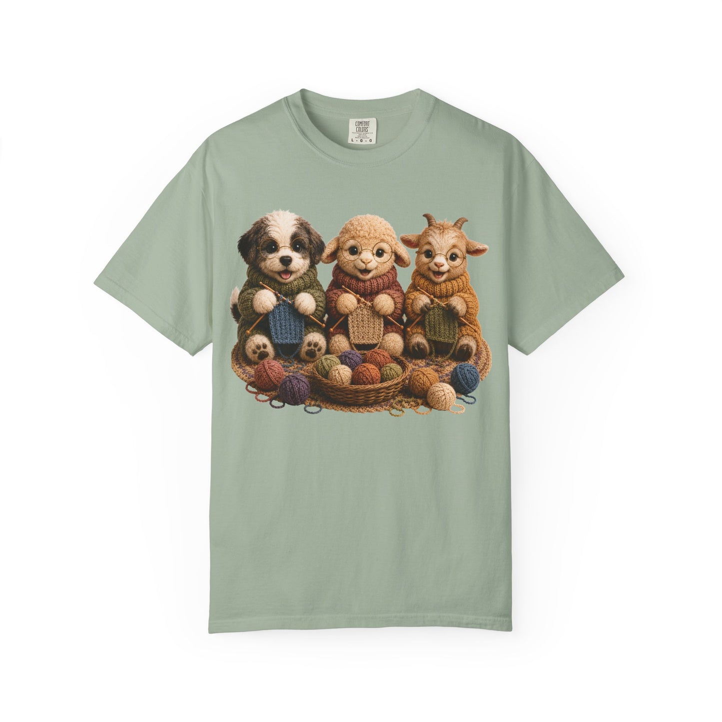 Sheep Dog, Sheep, Goat Knitting — Barnyard Stitch Club T‑Shirt