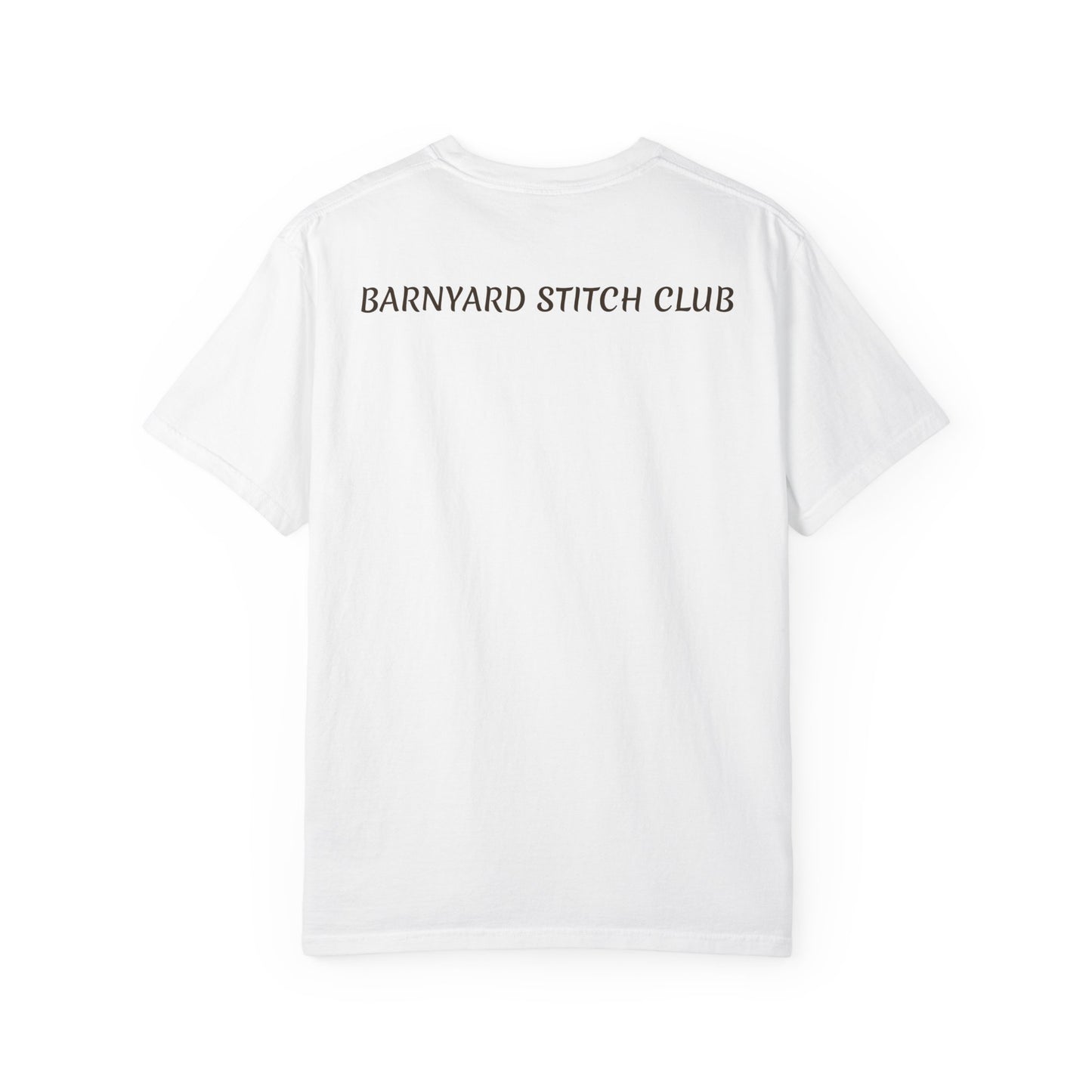 Chick, Calico Cat & Cow Crocheting Graphic Tee — Barnyard Stitch Club T-Shirt