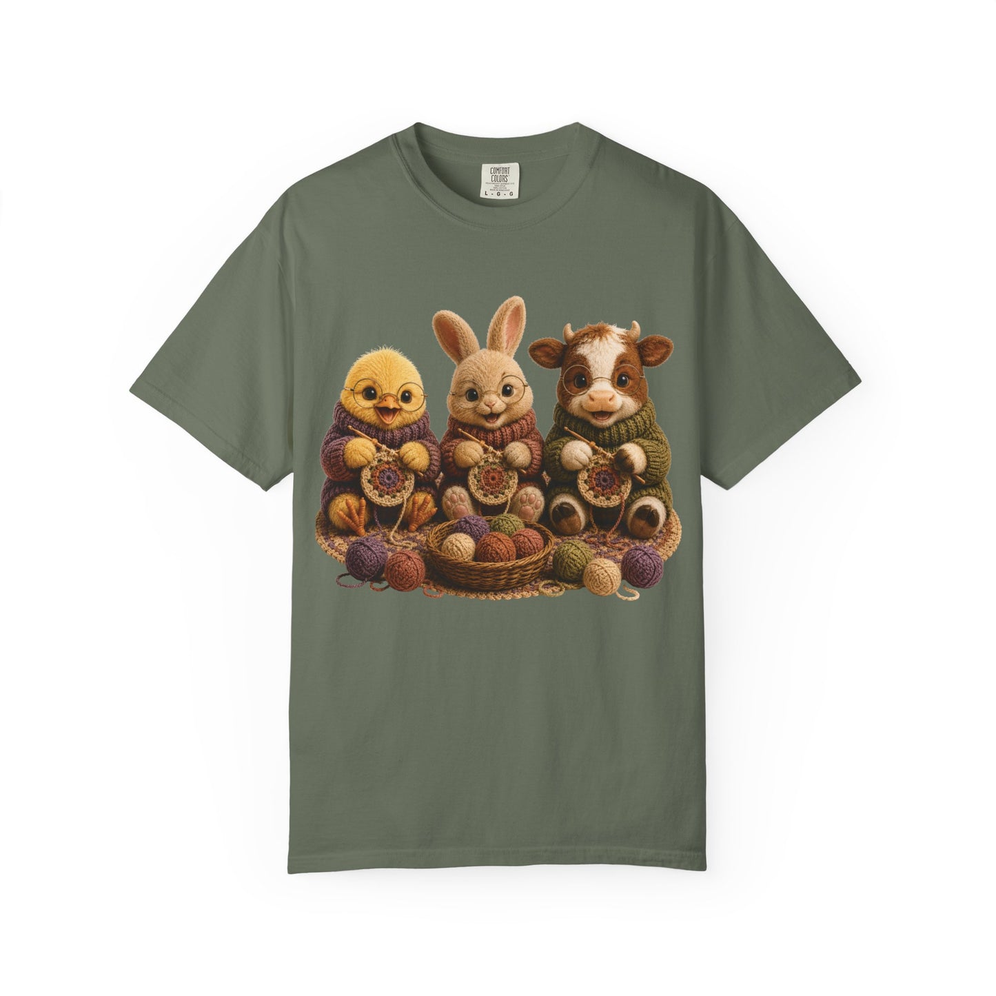 Chick, Bunny & Cow Crocheting — Barnyard Stitch Club T-Shirt