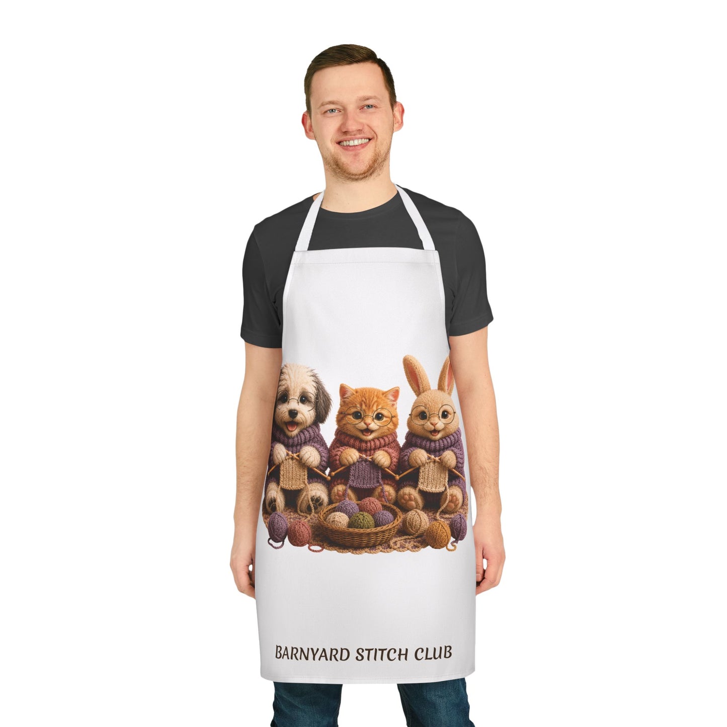 Sheep Dog, Cat, Bunny Knitting — Barnyard Stitch Club Apron