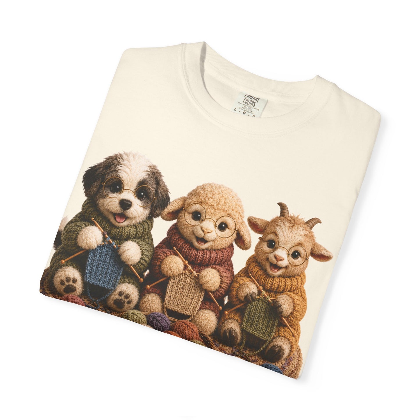 Sheep Dog, Sheep, Goat Knitting — Barnyard Stitch Club T‑Shirt