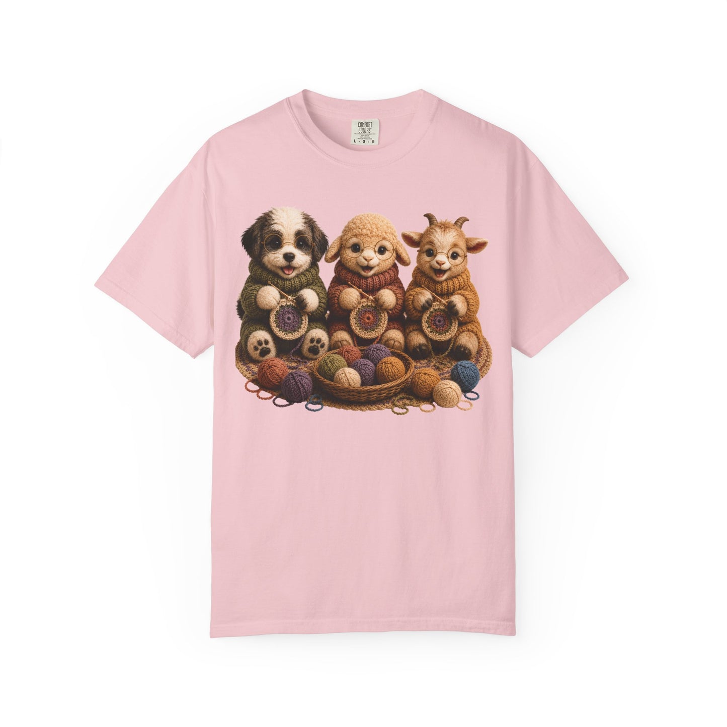 Sheep Dog, Sheep, Goat Crocheting — Barnyard Stitch Club T‑Shirt