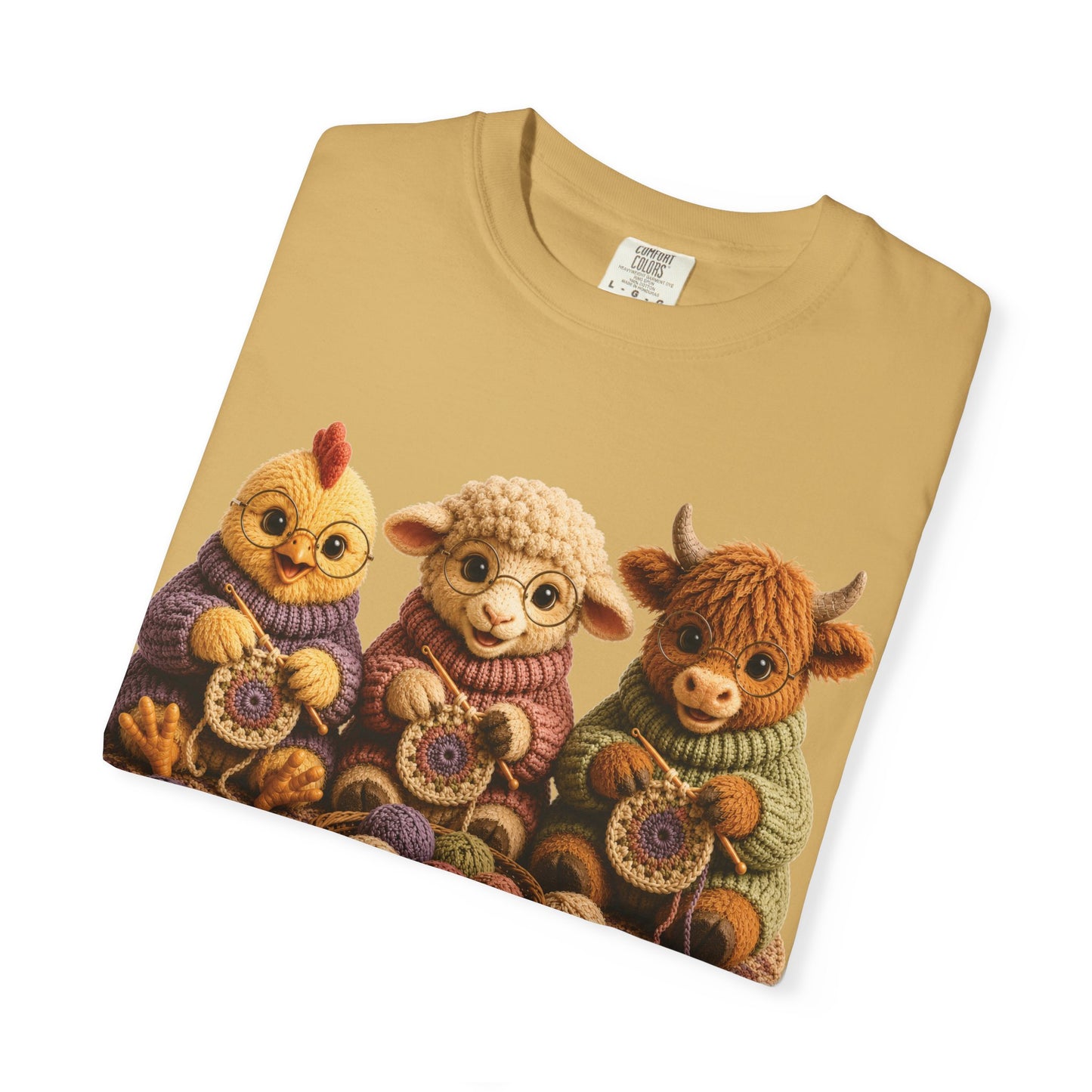 Chicken, Sheep, Hyland Cow Crocheting — Barnyard Stitch Club T-Shirt