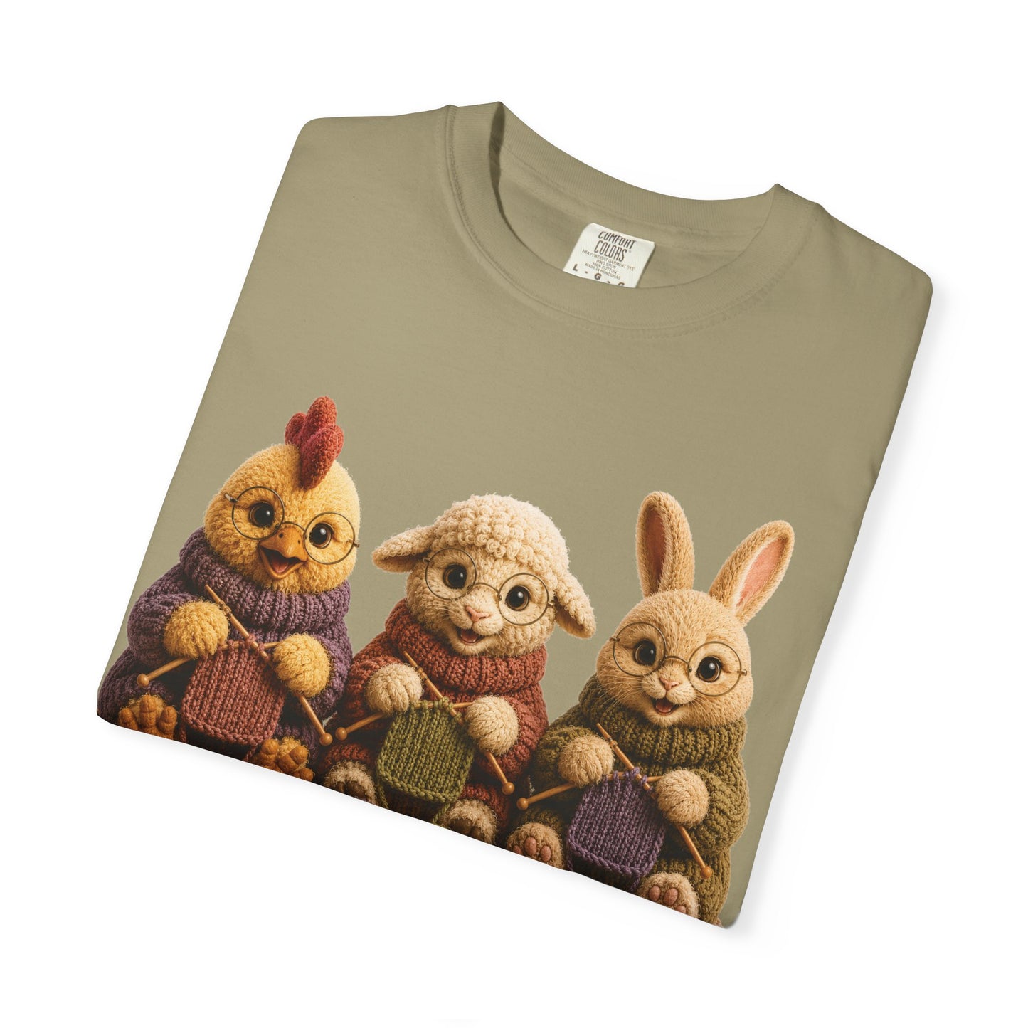 Chicken, Sheep, Bunny Knitting — Barnyard Stitch Club T‑Shirt