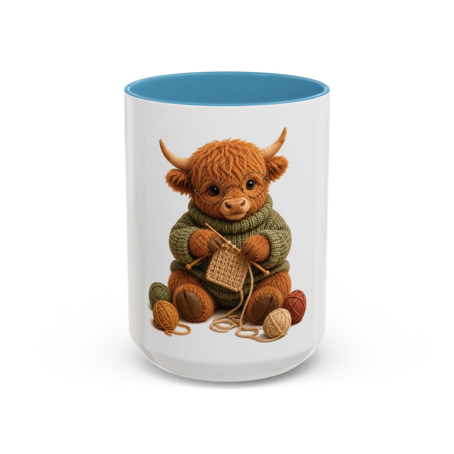 Hyland Cow Knitting Mug – Barnyard Stitch Club Mug (11/15oz)