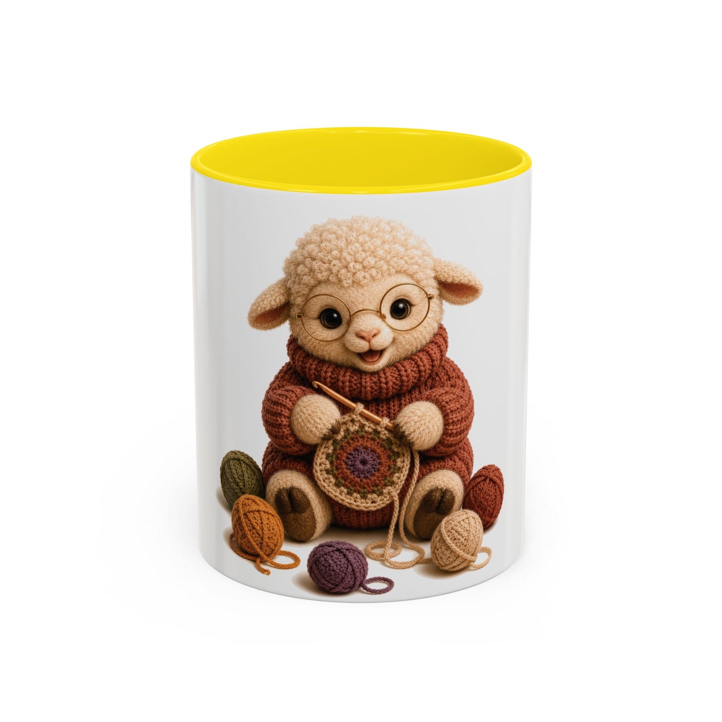 Sheep Crocheting Mug — Barnyard Stitch Club Mug (11/15oz)