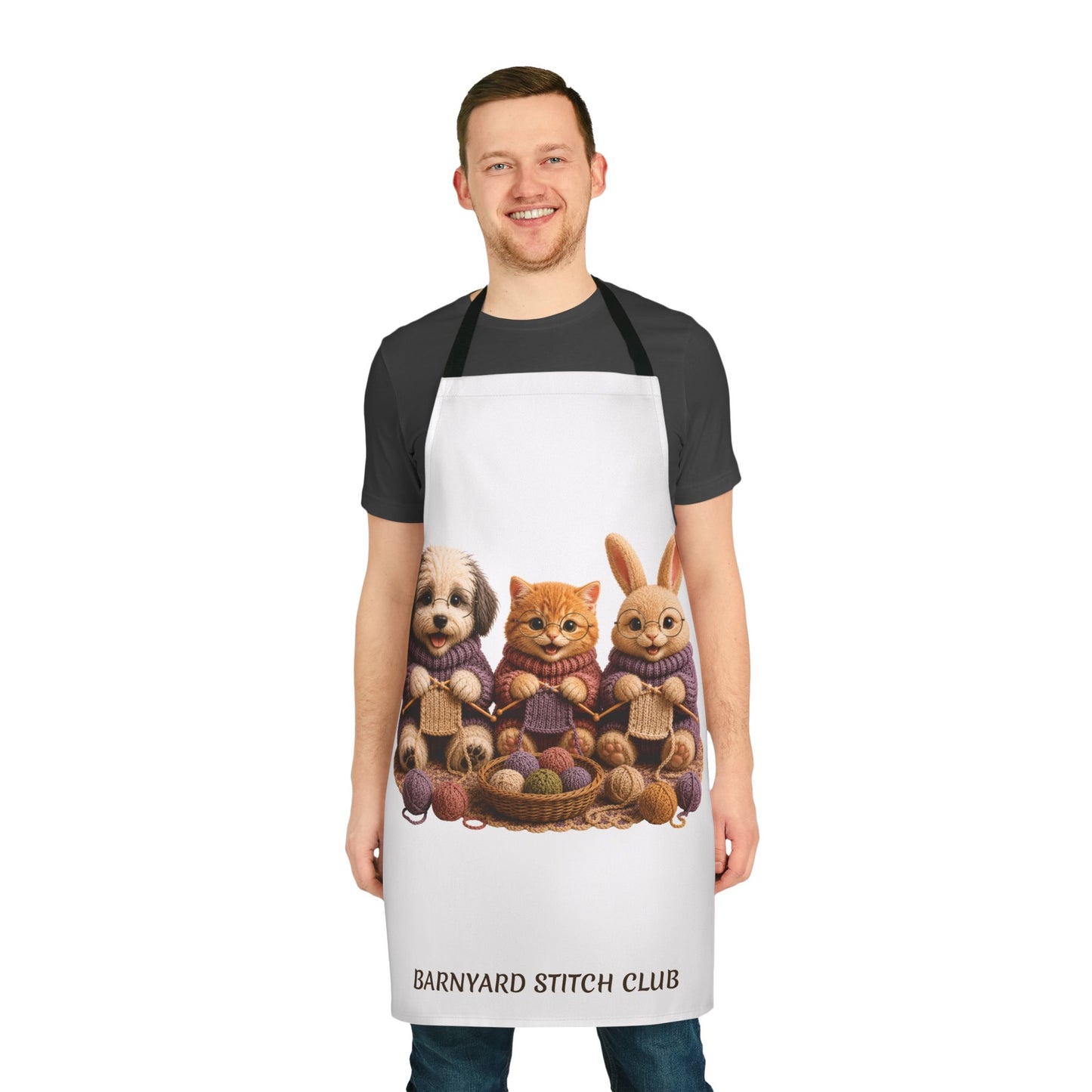 Sheep Dog, Cat, Bunny Knitting — Barnyard Stitch Club Apron