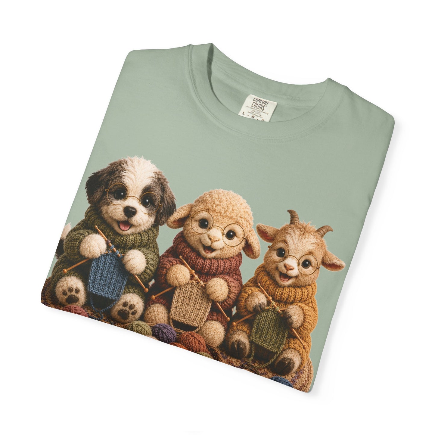 Sheep Dog, Sheep, Goat Knitting — Barnyard Stitch Club T‑Shirt