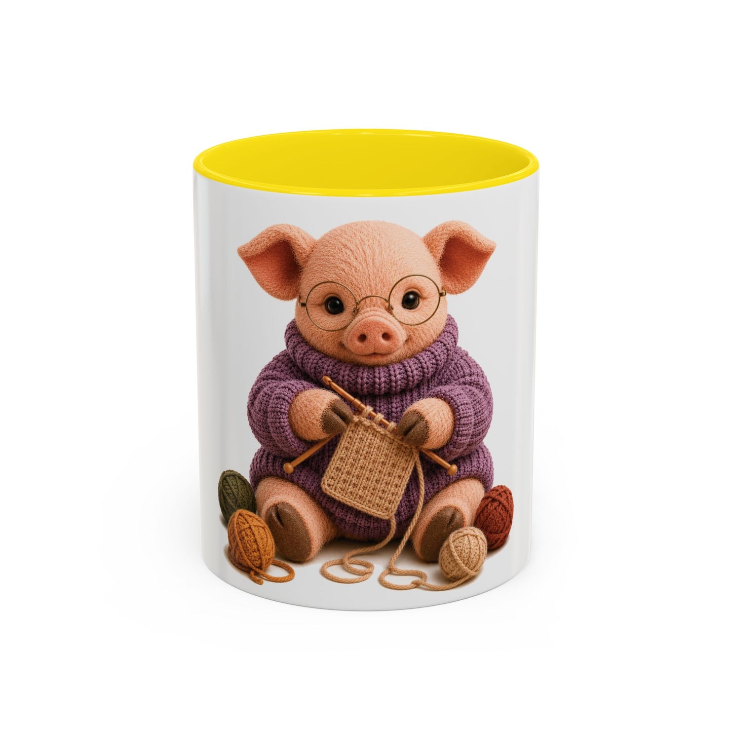 Pig Knitting Mug — Barnyard Stitch Club Mug (11/15oz)