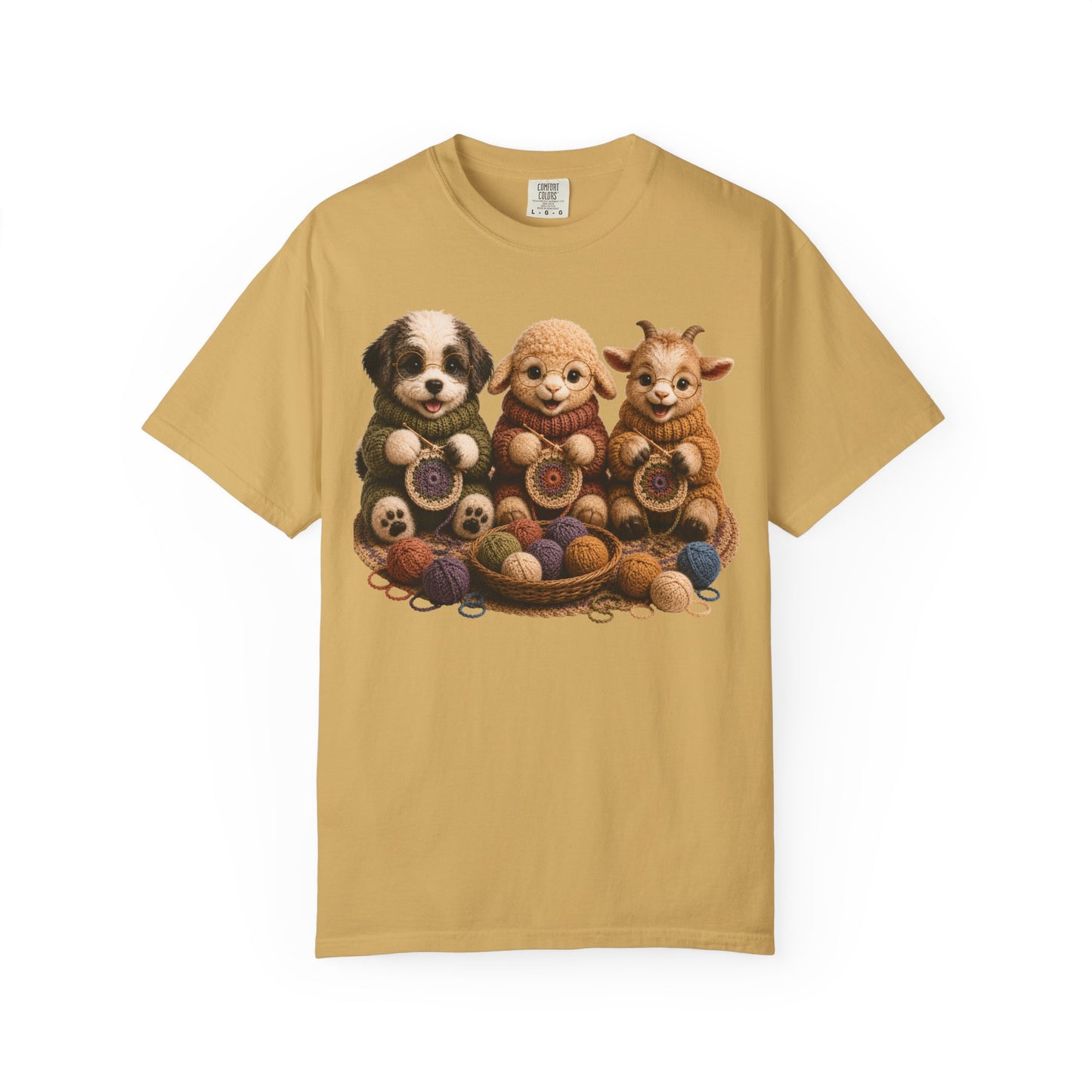 Sheep Dog, Sheep, Goat Crocheting — Barnyard Stitch Club T‑Shirt