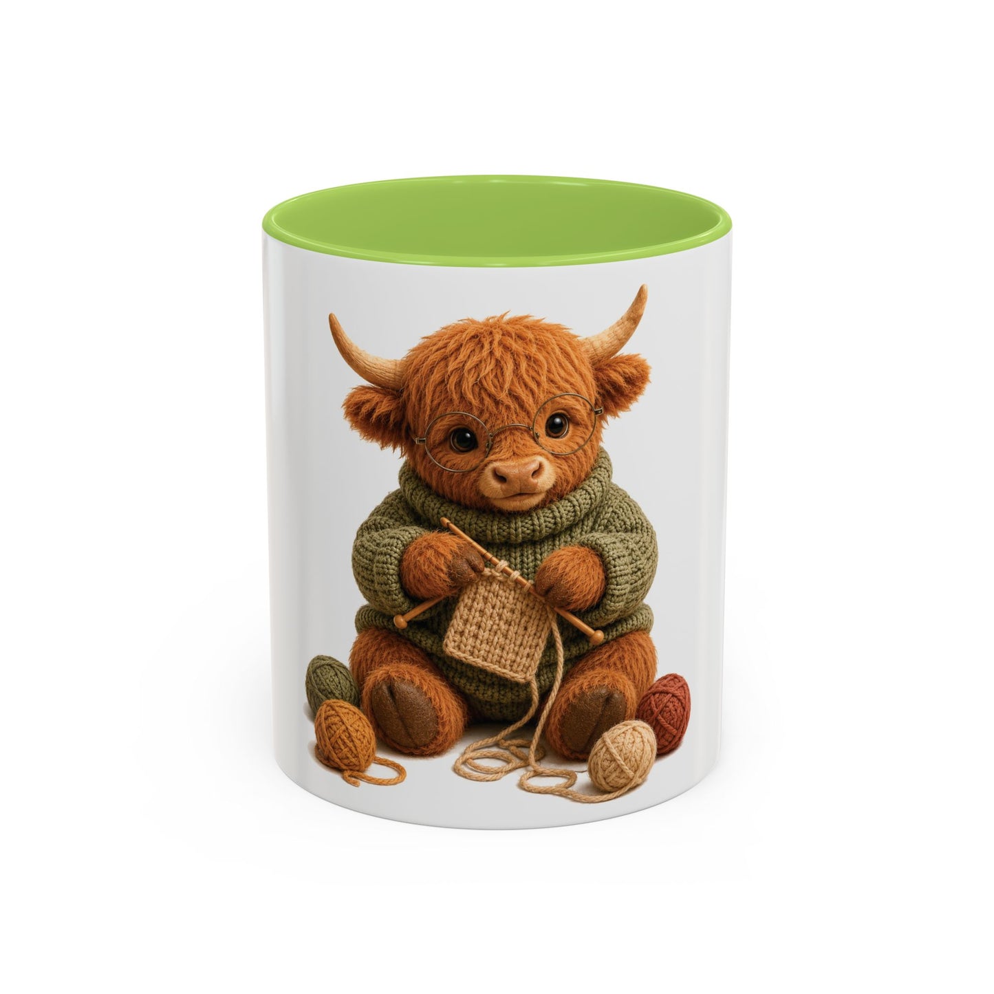 Hyland Cow Knitting Mug – Barnyard Stitch Club Mug (11/15oz)