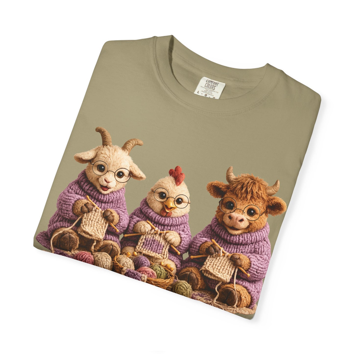 Goat, Chicken, Hyland Cow Knitting — Barnyard Stitch Club T-Shirt