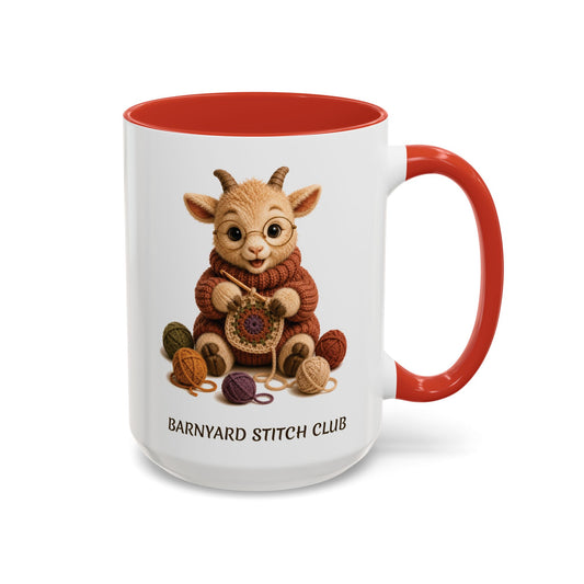 Goat Crocheting Mug — Barnyard Stitch Club Mug (11/15oz)
