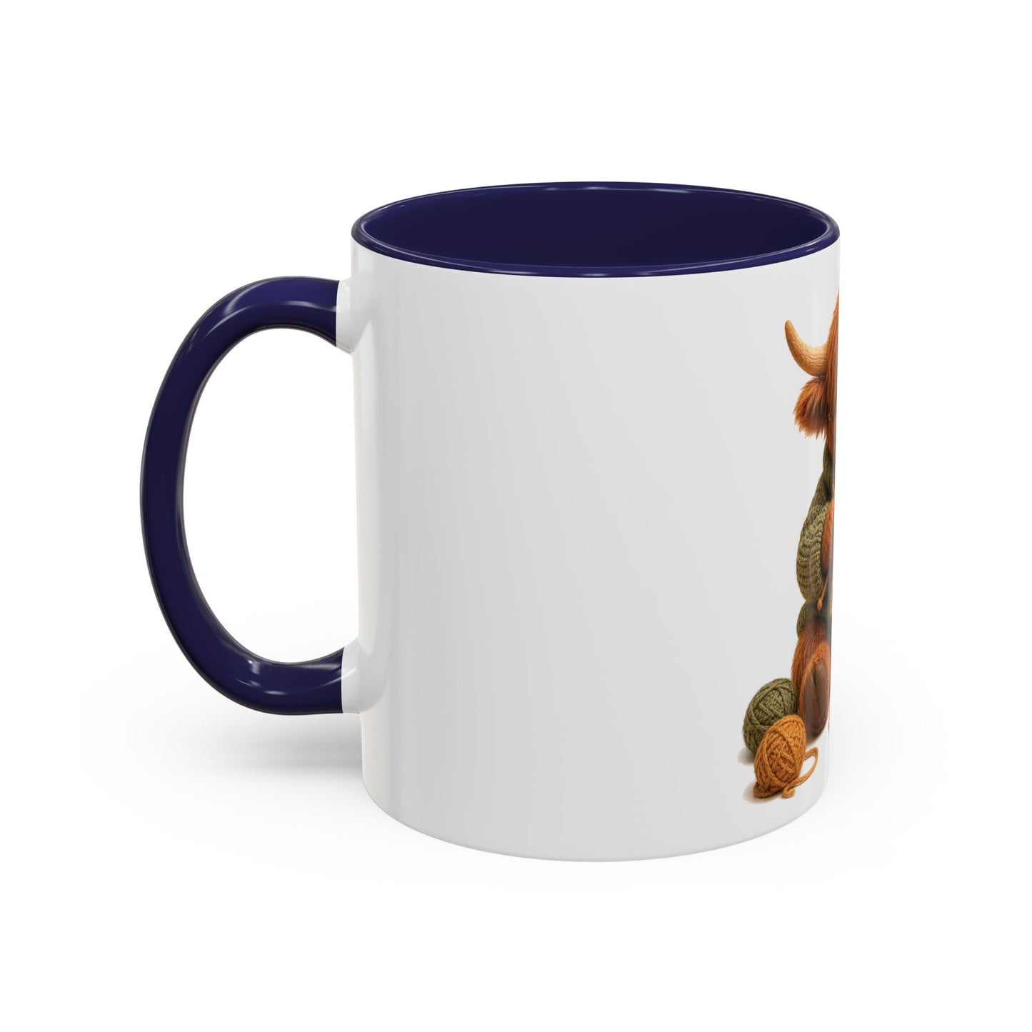 Hyland Cow Knitting Mug – Barnyard Stitch Club Mug (11/15oz)