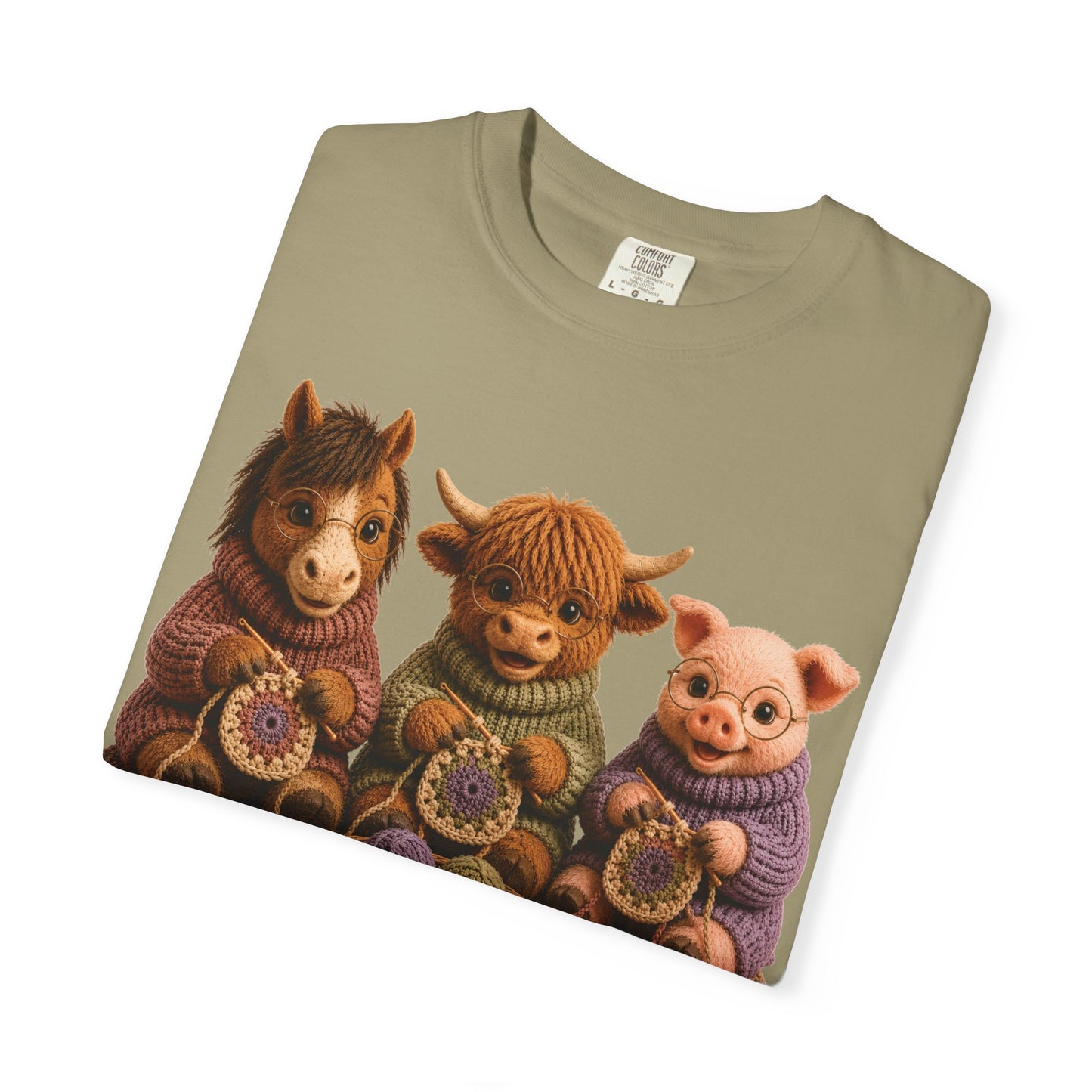Horse, Hyland Cow, Pig Crocheting — Barnyard Stitch Club T‑Shirt