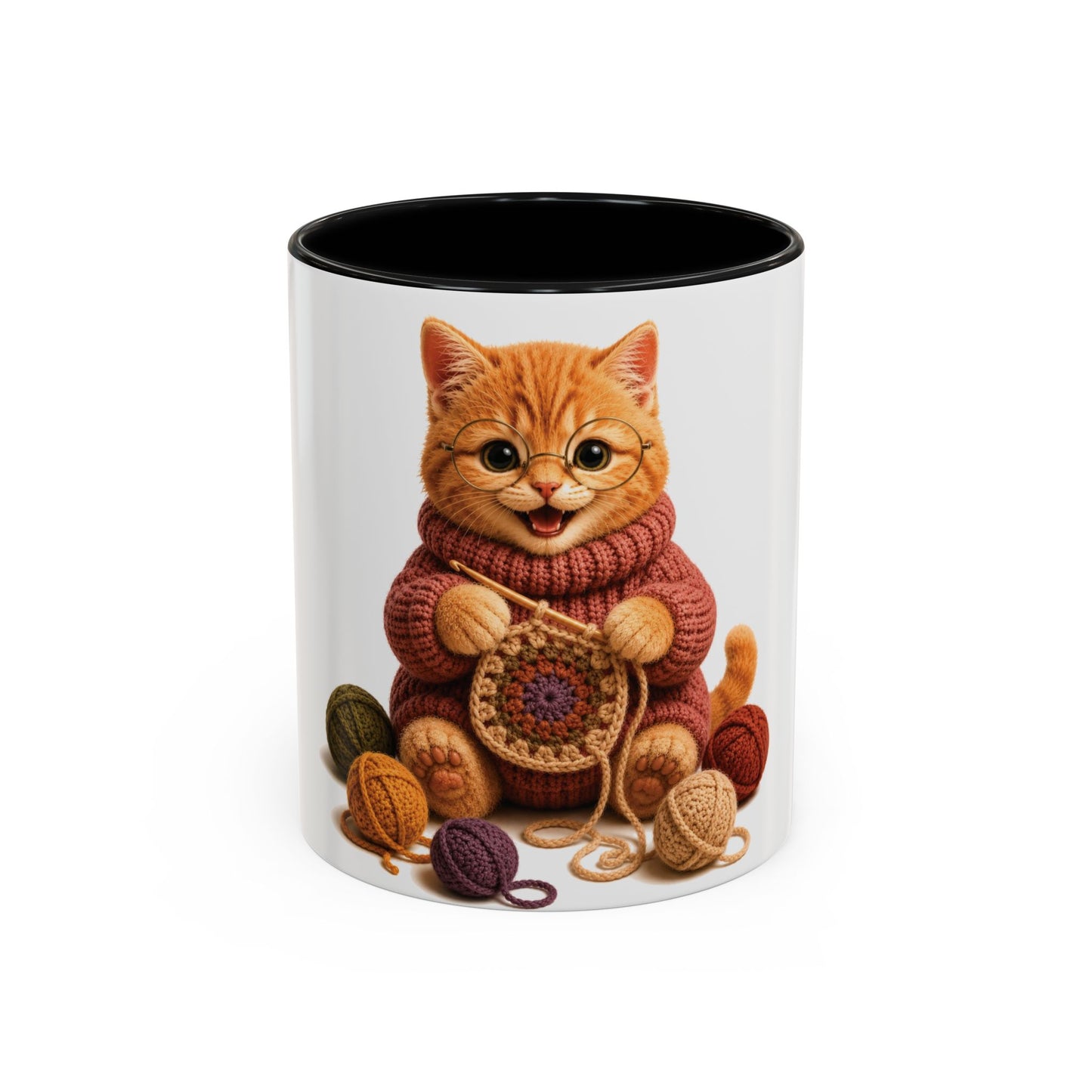 Cat Crocheting Mug — Barnyard Stitch Club Mug (11/15oz)