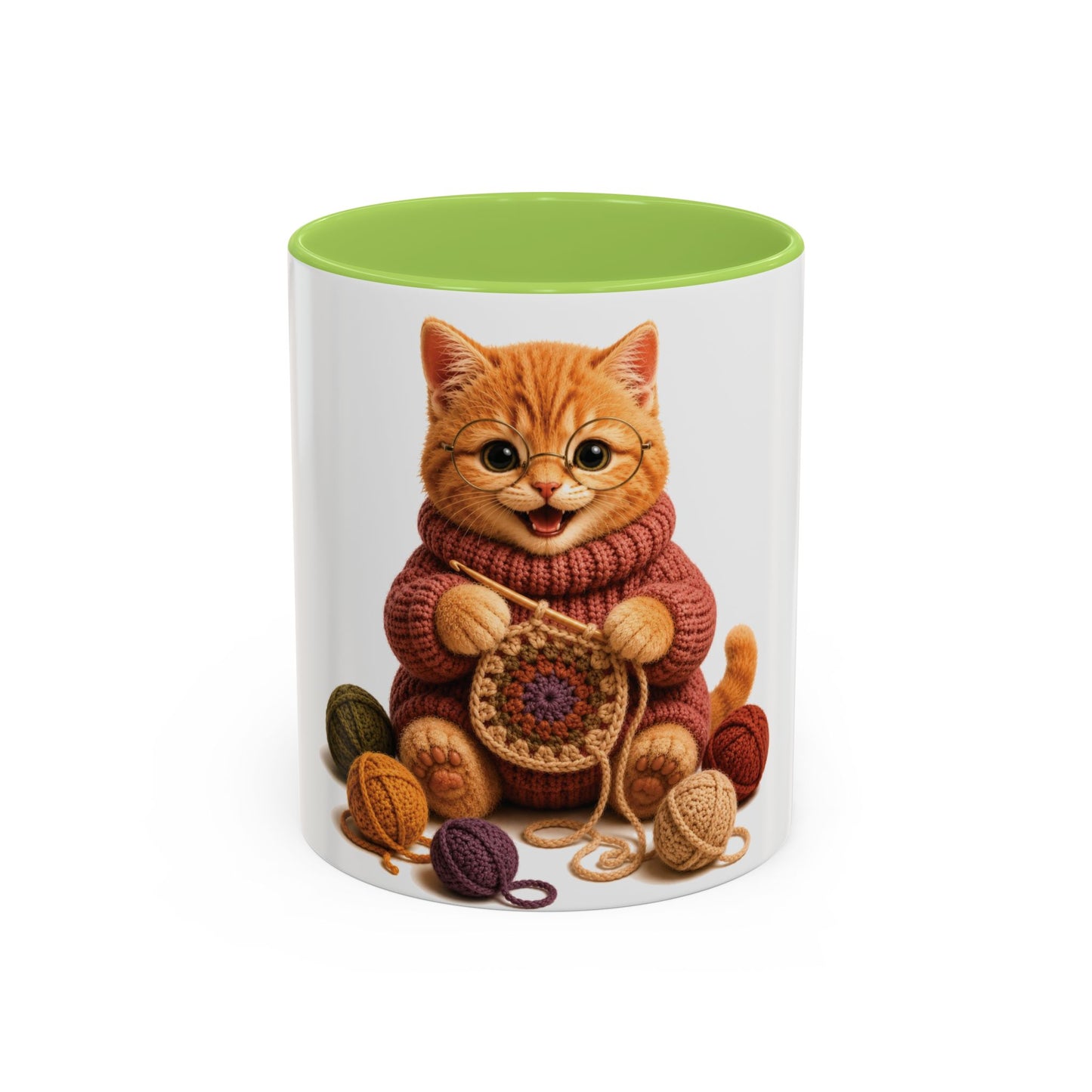 Cat Crocheting Mug — Barnyard Stitch Club Mug (11/15oz)