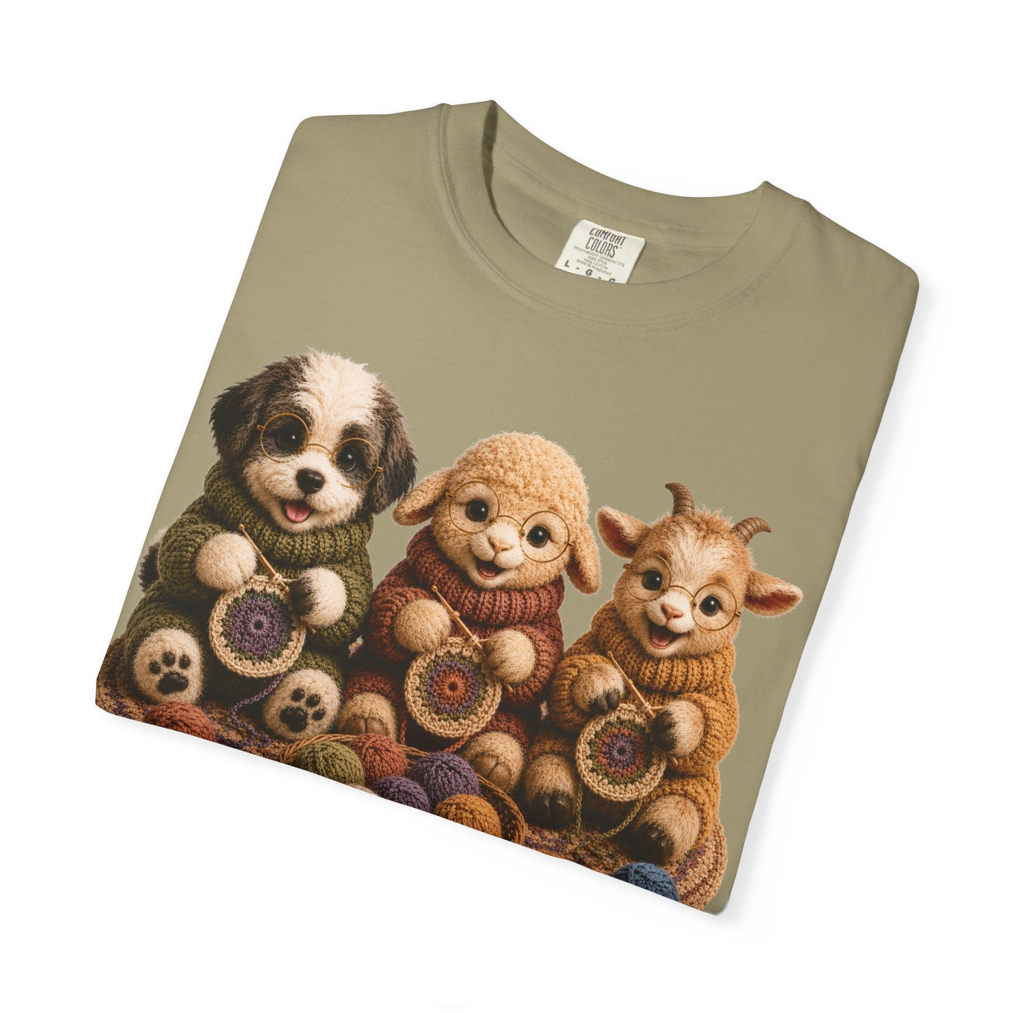 Sheep Dog, Sheep, Goat Crocheting — Barnyard Stitch Club T‑Shirt