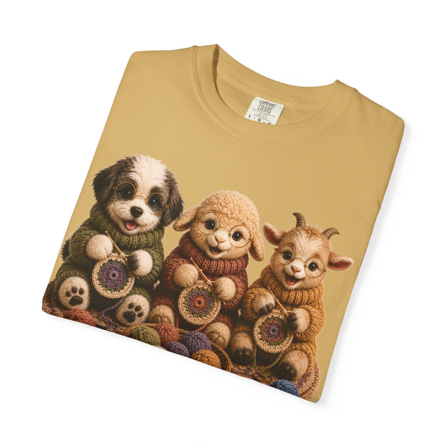 Sheep Dog, Sheep, Goat Crocheting — Barnyard Stitch Club T‑Shirt